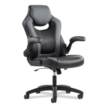 Sadie™ 9-one-one High-back Racing Style Chair With Flip-up Arms, Supports Up To 225 Lb, Black Seat, Gray Back, Black Base freeshipping - TVN Wholesale